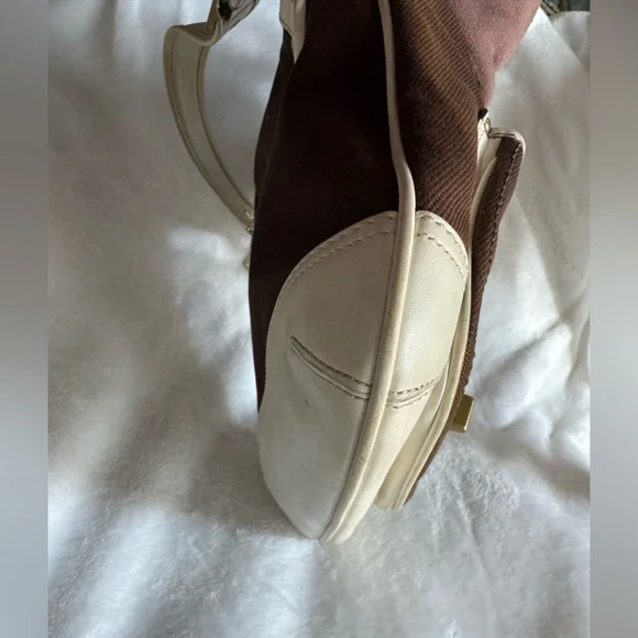 Coach Legacy Stripe Parchment/Brown Slim Flap Ali Turnlock Shoulder Bag $378 - Picture 12 of 16